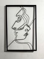 Abstracte draadkunst wanddecoratie gezichten, Antiek en Kunst, Ophalen