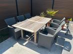 Tuinset teak tuintafel + 6 stoelen + 2 ligstoelen, Ophalen, Tuinset