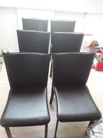 6 chaises structure métallique recouvrement cuir, Maison & Meubles, Enlèvement, Cuir