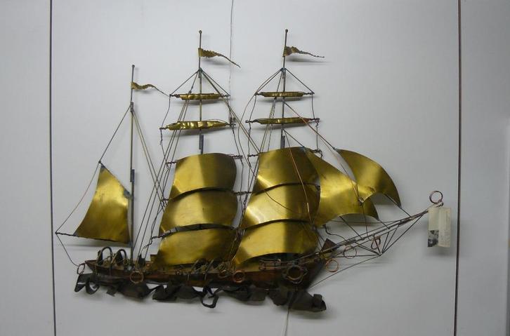 D'Haeseleer Daniel - zeilboot - wandlicht - vintage 70's, Huis en Inrichting, Woonaccessoires | Wanddecoraties, Gebruikt, Ophalen of Verzenden