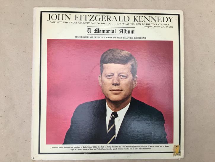 Lp vinyl John Fitzgerald Kennedy A memorial album, Cd's en Dvd's, Vinyl | Overige Vinyl, Gebruikt, Ophalen of Verzenden