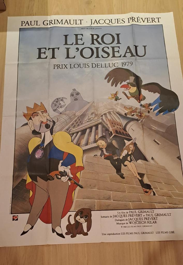Affiche Le Roi et L'Oiseau, Verzamelen, Posters, Gebruikt, Film en Tv, Deurposter of groter, Rechthoekig Staand, Ophalen of Verzenden