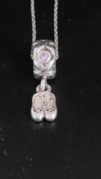 925 zilveren „ballerina's” ketting en bedeltje, Pandora, Met strass, Nieuw, Ophalen of Verzenden, Zilver
