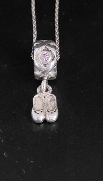 925 zilveren „ballerina's” ketting en bedeltje, Pandora beschikbaar voor biedingen
