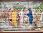 Oude schoolplaat De Beschaving ten tijde van Karel de Grote, Antiek en Kunst, Antiek | Schoolplaten, Ophalen of Verzenden, Geschiedenis
