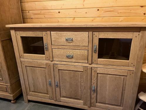 Eiken dressoir, Huis en Inrichting, Kasten | Dressoirs, Met lade(s), Met deur(en), Met plank(en), Eikenhout, Glas, Ophalen