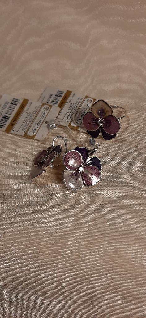 Bijoux russes Bague + boucles d'oreilles . (Jamais portés), Handtassen en Accessoires, Antieke sieraden, Overige typen, Zilver