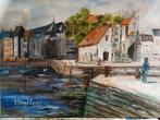 Schilderij Honfleur, olieverf , nieuw., Enlèvement