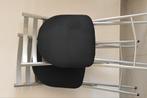 Set van 2 metalen stoelen met zwarte kussens, Huis en Inrichting, Stoelen, Ophalen, Zo goed als nieuw, Zwart, Metaal