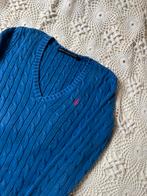 Ralph Lauren kabeltrui cable knit V-hals (XS), Kleding | Dames, Ophalen of Verzenden, Zo goed als nieuw, Blauw