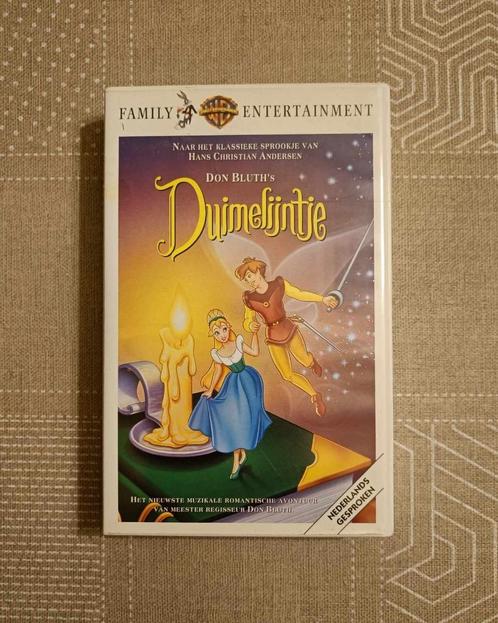 VHS - Duimelijntje - Sprookje - Warner Bros - €1,50, CD & DVD, VHS | Enfants & Jeunesse, Utilisé, Dessins animés et Film d'animation