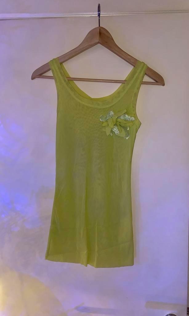 🔥 Northland - feestelijke geel/groene top met bloem - TU, Kleding | Dames, Topjes, Zo goed als nieuw, Geel, Ophalen of Verzenden