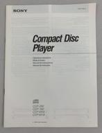 Sony CDP-390 CDP-190 CDP-M39 CDP-M19 Compact Disc Player Ins, Audio, Tv en Foto, Gebruikt, Ophalen of Verzenden, Sony