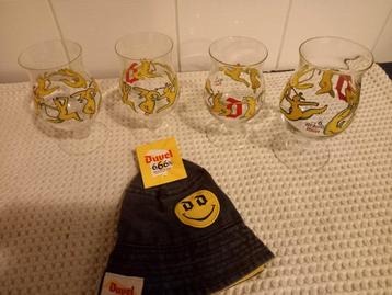 Duvel setje, hoedje, 4 glazen (3 van 25cl, 1 van 33cl) beschikbaar voor biedingen