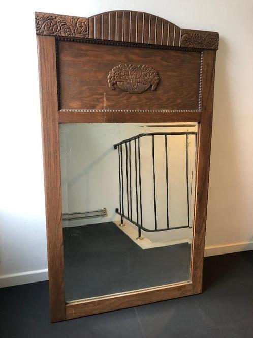 Antieke ART NOUVEAU SPIEGEL in mooie houten lijst, Antiek en Kunst, Antiek | Spiegels, 50 tot 100 cm, 100 tot 150 cm, Overige vormen