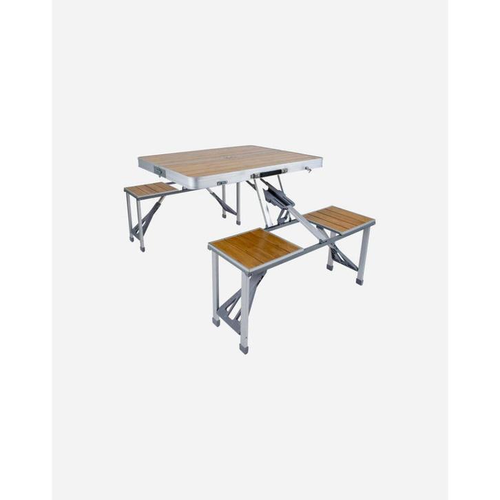 table pic-nic avec 4 tabourets , camping car ou van pliante, Caravans en Kamperen, Kampeeraccessoires, Gebruikt, Ophalen