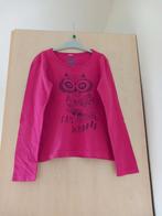 Paarse longsleeve met uil maat 134/140, zeer goede staat, Enlèvement ou Envoi, Comme neuf, Fille, Chemise ou À manches longues