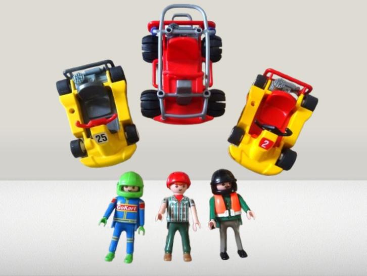 Playmobil 1 buggy, 2 karts,  en 3 poppetjes, Kinderen en Baby's, Speelgoed | Playmobil, Gebruikt, Complete set, Ophalen of Verzenden