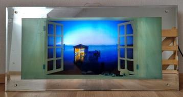 Tableau mural éclairé avec vagues (98x48 cm) beschikbaar voor biedingen
