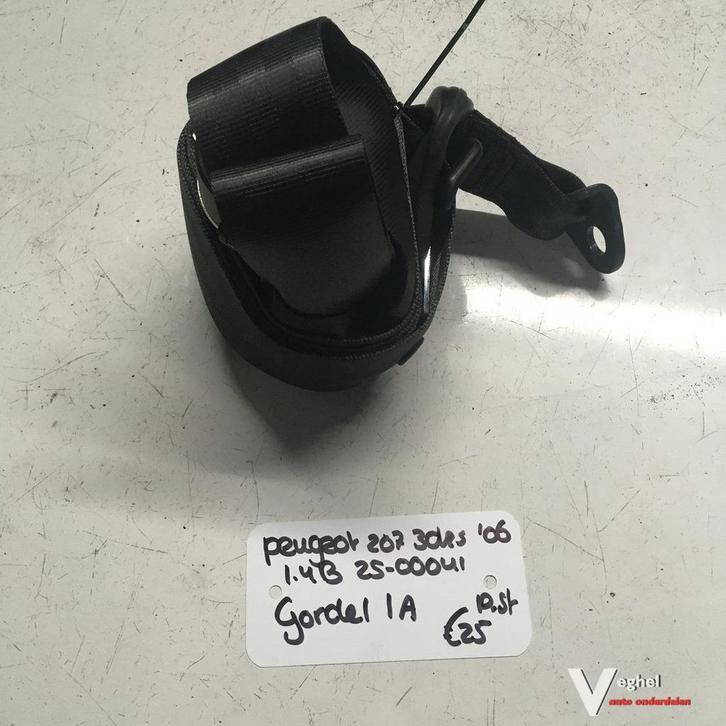 Peugeot 207 3drs 1.4 B 2006 2500041   Gordel Linksachter of, Auto-onderdelen, Interieur en Bekleding, Gebruikt, Ophalen of Verzenden