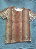 Tee-shirt imprimé animalier taille XL/XXL, Manches courtes, Brun, Porté, Taille 46/48 (XL) ou plus grande