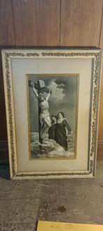 Oud religieus borduurwerk, 34x48, n383, Hobby en Vrije tijd, Borduren en Borduurmachines, Ophalen, Gebruikt, Handborduren, Overige typen