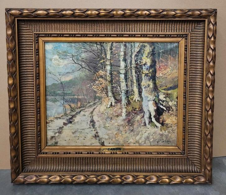 Joseph CARON, Langs de vijver van het Rood Klooster, 1915, Antiquités & Art, Art | Peinture | Classique, Enlèvement ou Envoi