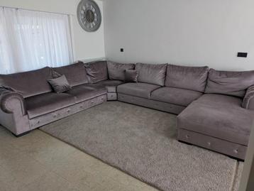 Hoekbank/zetel/salon, Huis en Inrichting, Ophalen, Gebruikt, Stof