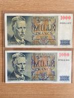 2 biljetten België 1000 fr eeuwfeest., Postzegels en Munten, Bankbiljetten | België, Ophalen of Verzenden, Setje