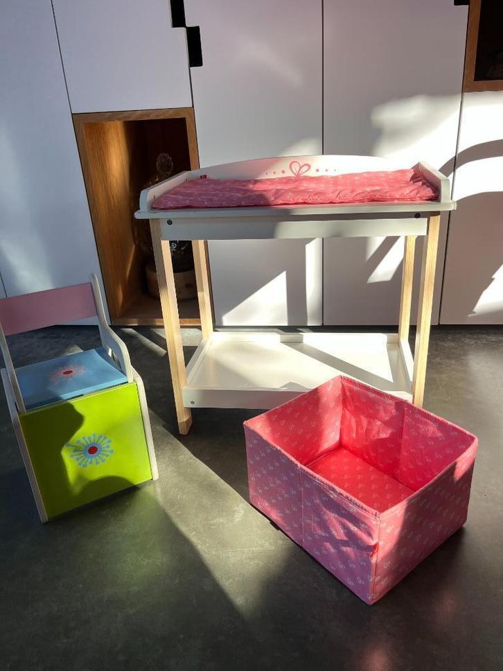 Happe Poppen Verschoontafel, Kinderen en Baby's, Speelgoed | Poppen, Zo goed als nieuw, Babypop, Ophalen