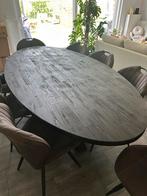 Stijlvolle eiken eettafel met 8 stoelen – topstaat!, Huis en Inrichting, Tafels | Eettafels, Ophalen, Zo goed als nieuw