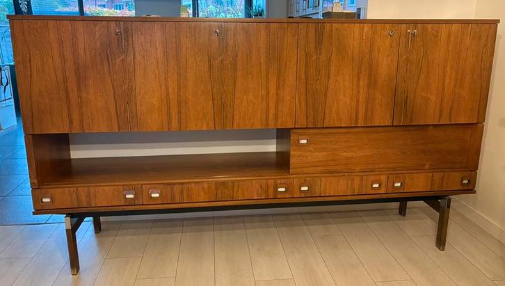 Vintage Highboard 226cm breed - Fristho - 1960, Huis en Inrichting, Kasten | Dressoirs, Zo goed als nieuw, Ophalen