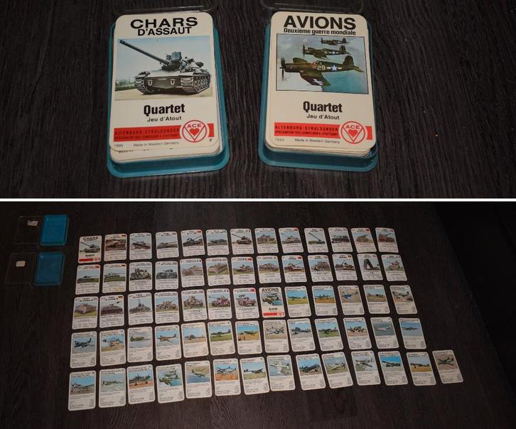 lot 66 cartes militaria quartet ace vintage 1970, Collections, Objets militaires | Général, Armée de terre, Enlèvement ou Envoi