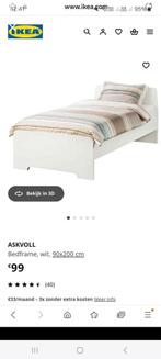 Kinderbed Askvoll Ikea wit, Ophalen, 85 tot 100 cm, Zo goed als nieuw, Matras