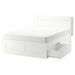 IKEA Brimnes tweepersoonsbed, Ophalen, Gebruikt, Wit, Tweepersoons