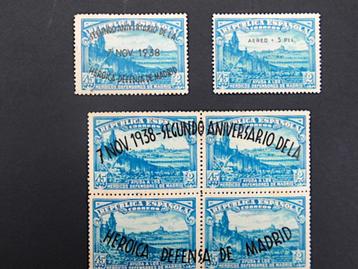 Spanje 1938: "Defensa de Madrid" : reeks + luchtpostversies beschikbaar voor biedingen
