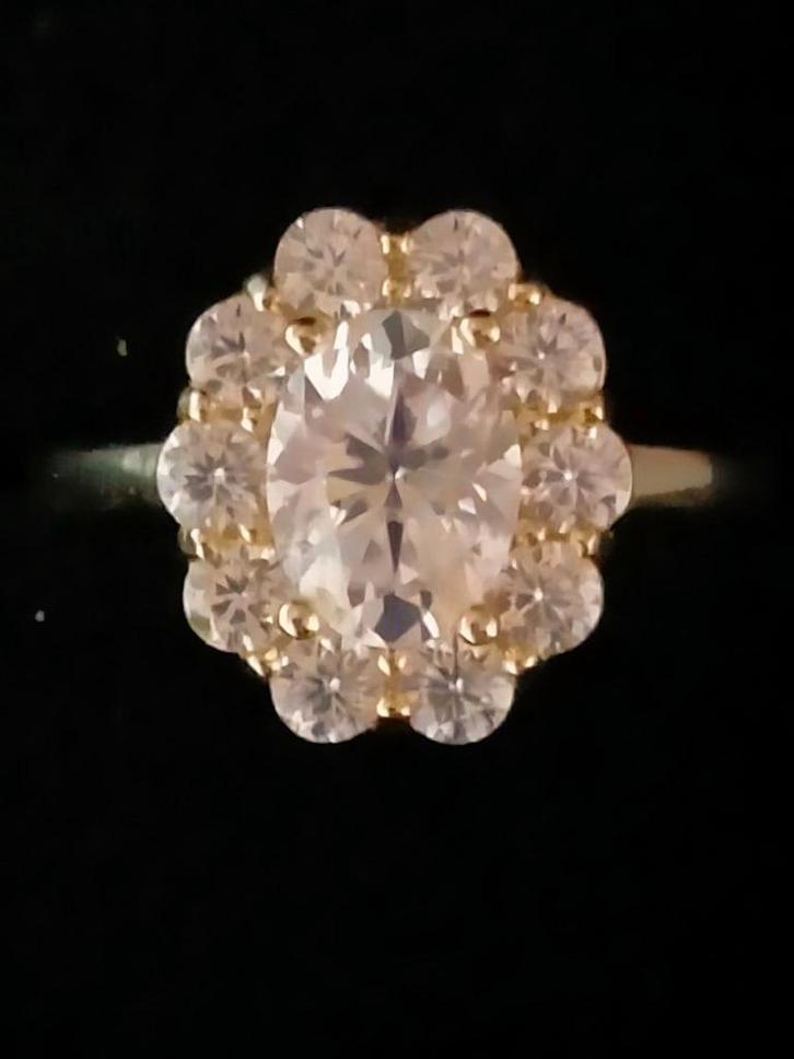 Nieuwe ring, 2.50 karaat, diamanttest positief!, Handtassen en Accessoires, Ringen, Nieuw, Dame, 17 tot 18, Wit, Met edelsteen