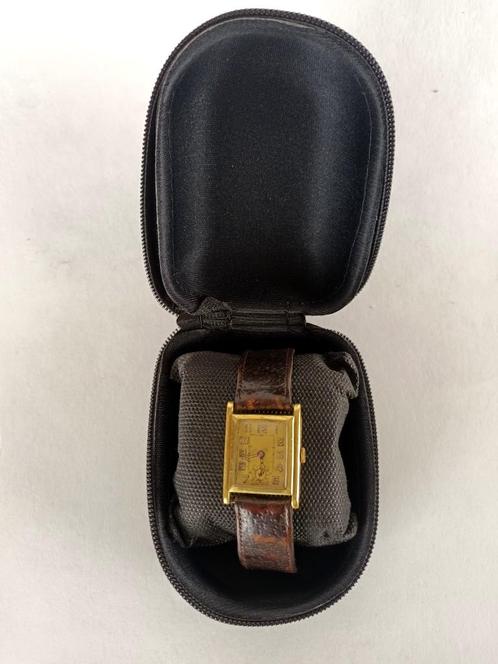 Art deco Zwitsers polshorloge (werkend!), Handtassen en Accessoires, Horloges | Heren, Gebruikt, Polshorloge, Leer, Ophalen of Verzenden