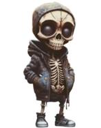 Horror beeldje Skelet figuur met blauwe hoodie (14cm), Enlèvement ou Envoi, Neuf
