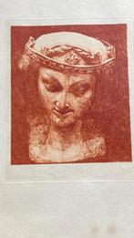 vintage ; Sanguine sur papier parchemin, Enlèvement ou Envoi