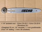 Echo 1/4" tandwiel + zaagblad 25 cm, Doe-het-zelf en Bouw, Gereedschap | Zaagmachines, Ophalen of Verzenden, Zo goed als nieuw