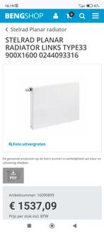 Vlakke plaat radiator 160cm l x 90cm h x 33, Doe-het-zelf en Bouw, Ophalen of Verzenden, Zo goed als nieuw, Radiator