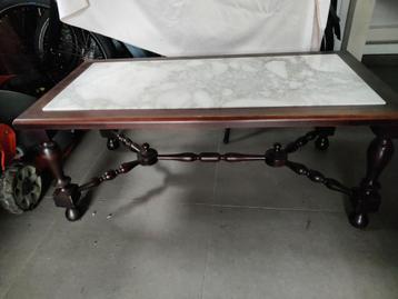 Table basse avec plateau en marbre., Maison & Meubles, Tables | Tables de salon, Enlèvement, Utilisé