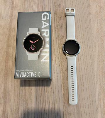 Smartwatch Garmin VivoActive 5, Handtassen en Accessoires, GPS, Wit, Garmin, Ophalen of Verzenden