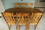 Massief eiken eettafel, Huis en Inrichting, Ophalen, Eikenhout, 50 tot 100 cm, Vijf personen of meer
