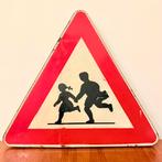 VINTAGE VERKEERSBORD 1987 SCHOOL ROME INDUSTRIAL DESIGN, Verzenden, Gebruikt, Reclamebord
