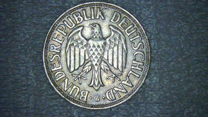 1 Deutsche Mark 1961 G Duitsland, Postzegels en Munten, Munten | Europa | Niet-Euromunten, Duitsland, Ophalen of Verzenden