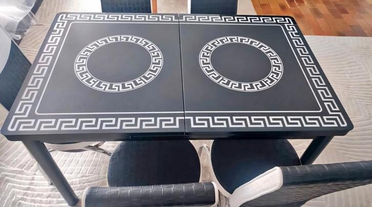 Eettafelset 6 personen – Turks design, uitschuifbaar, Huis en Inrichting, Tafels | Eettafels, Zo goed als nieuw, Ophalen