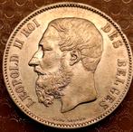 5 Fr. 1868 Leopold II België/dubbele slag jaartal, Postzegels en Munten, Ophalen of Verzenden