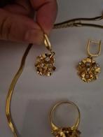 Oorbellen speciaal ontwerp 14 k goud, Bijoux, Sacs & Beauté, Boucles d'oreilles, Comme neuf, Or, Enlèvement ou Envoi, Or